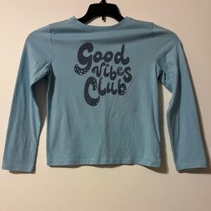 Kids Blue 'Good Vibes Club' Long Sleeve Shirt